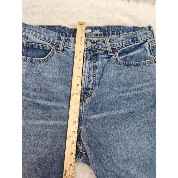 Old Navy Womens Blue Cotton Stretch Five Pocket High Rise Straight Jeans Size 14 - Picture 6 of 7